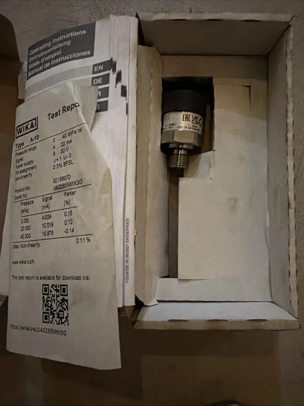 Датчик давления Wika Pressure Transmitter A-10 82186070 0-40MPa 4-20mA 8-30V — фото лота 2