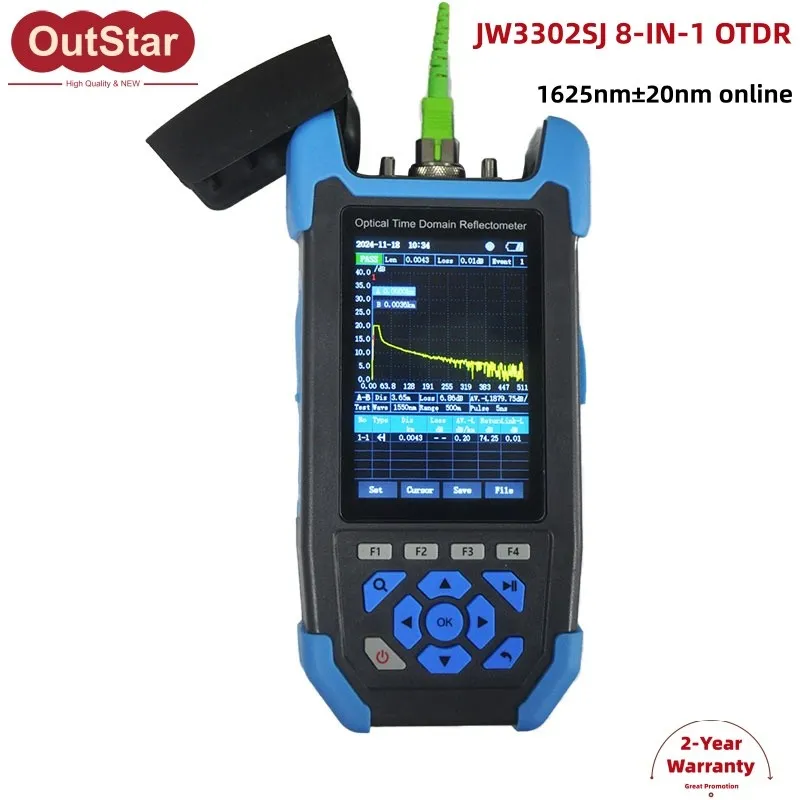 Тестер JW3302SJ 8-IN-1 OTDR Online 1625nm+/-20nm 24dB Optical Time Domain Reflec