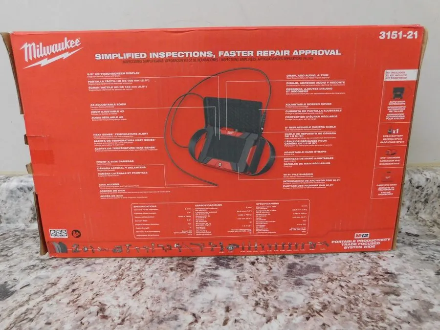 Видеоэндоскоп Milwaukee 3151-21 M12 Auto Shop Borescope Wi-Fi File Sharing Inspe — фото лота 1