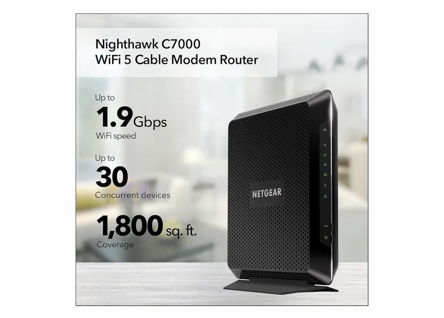 Маршрутизатор NETGEAR Nighthawk C7000 AC1900 Modem Router WiFi 5 DOCSIS 3.0 Xfin