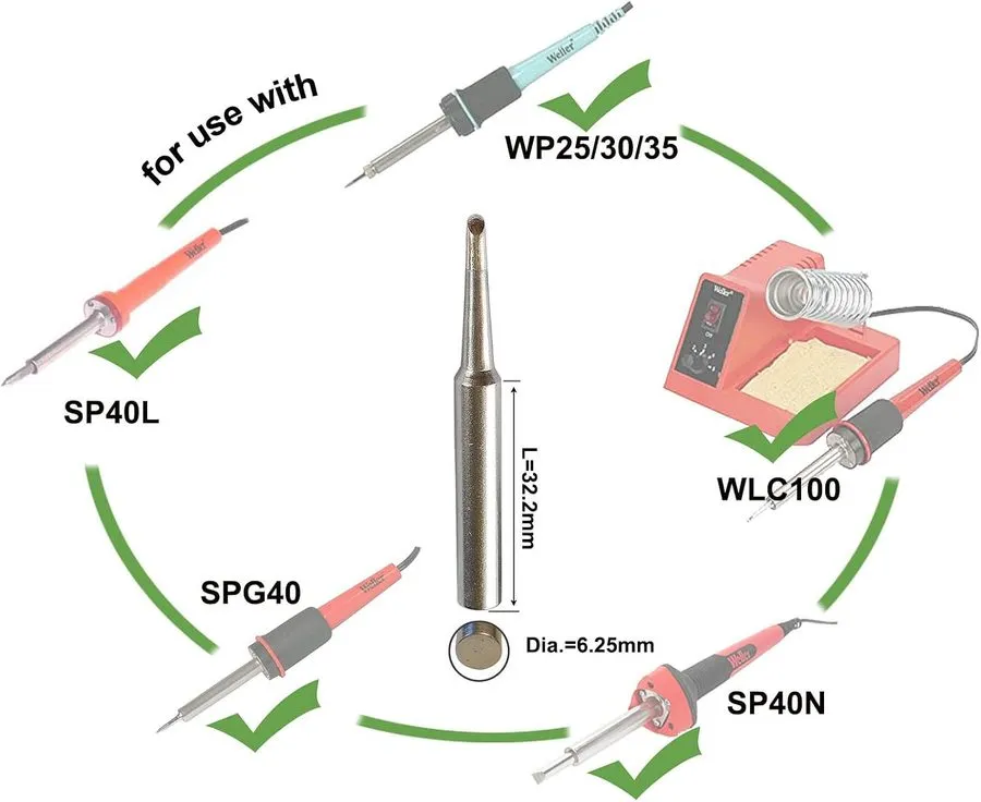 Паяльник Quality ST Soldering iron Tips Combo для Weller WLC100 SP40NKUS SP40NUS — фото лота 1