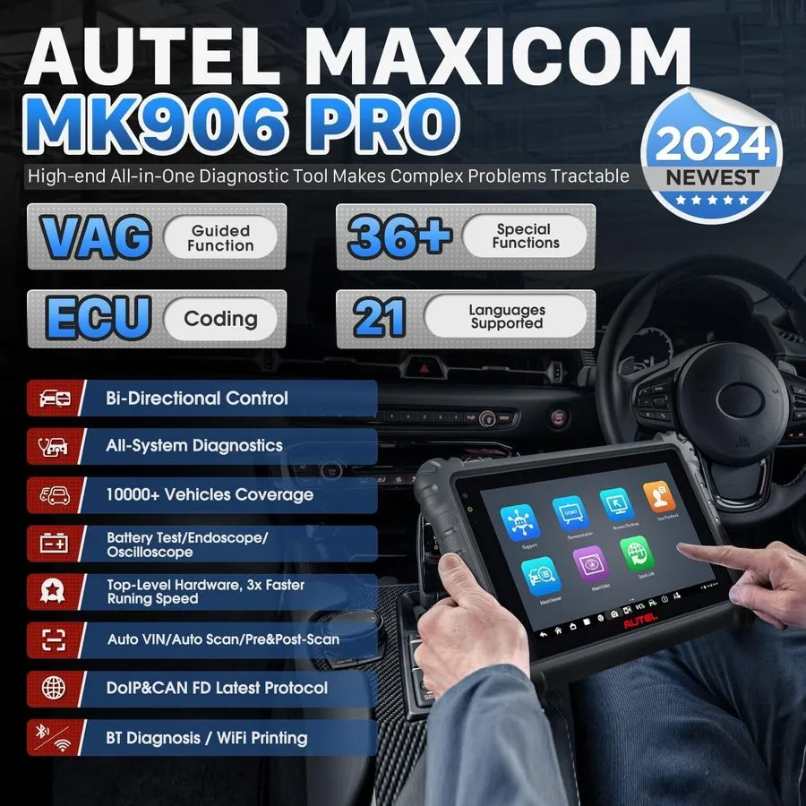 Диагностический сканер 2026 Autel MaxiSys MK906 Pro Coding Full Systems Diagnost