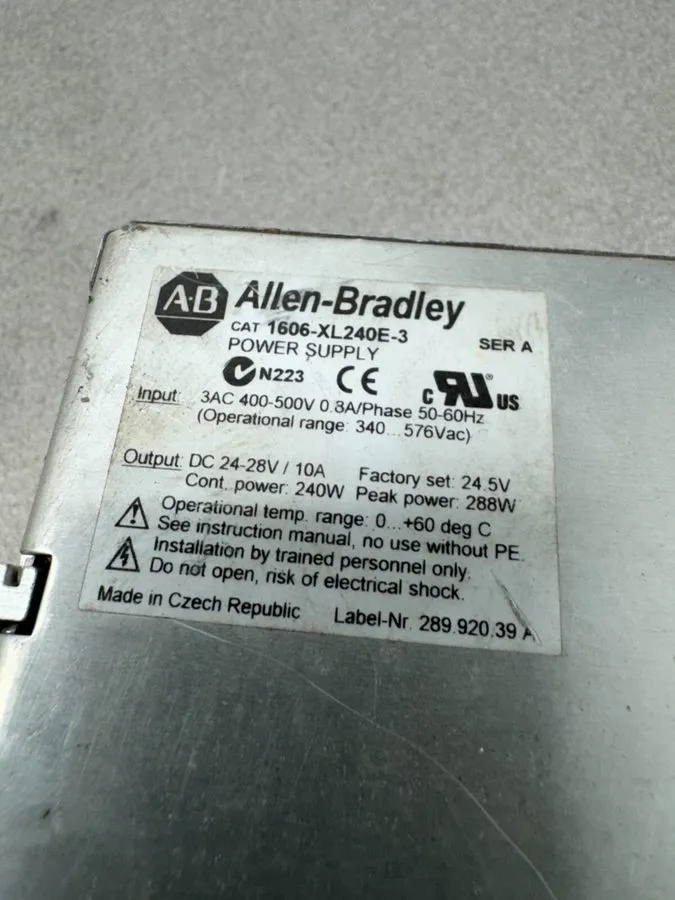 Блок питания ALLEN-BRADLEY 1606-XL240E-3 SER. A POWER SUPPLY OUTPUT: 24VDC, 10A,