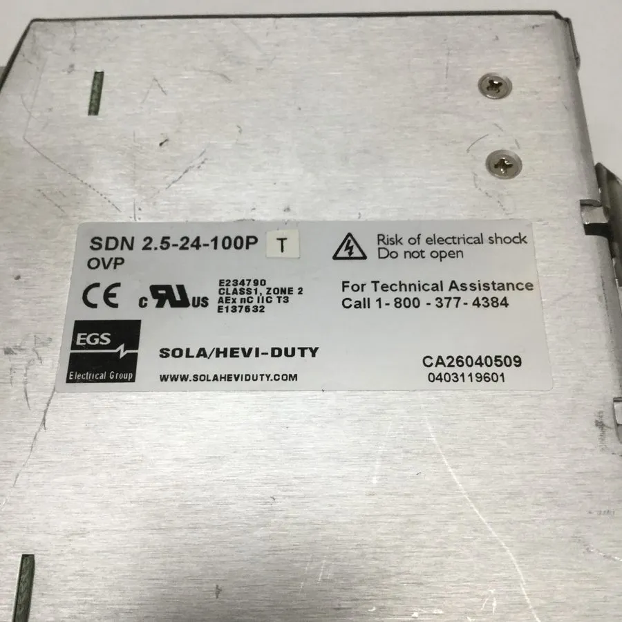 Блок питания Emerson SolaHD SDN 2.5-24-100P 24VDC 2.5A 60W DIN Rail Power Supply