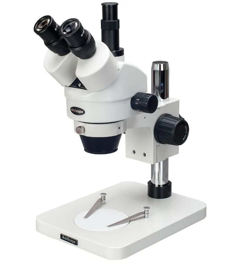 Микроскоп AmScope 3.5X-90X Table Pillar Stand Zoom Trinocular Stereo Microscope