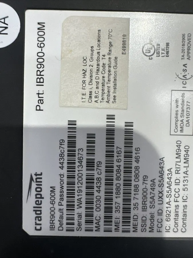 Маршрутизатор Cradlepoint IBR900-600M LTE Router w/ Airgain Antenna and cables — фото лота 2