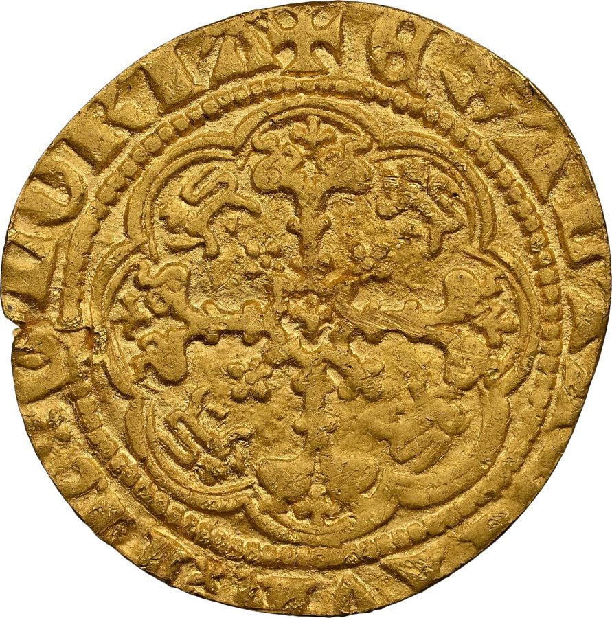 Лабораторный прибор 1/4 Noble 1351-1361 England Great Britain Edward III NGC Gol — фото лота 1
