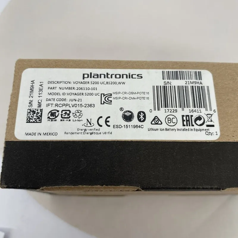 VoIP-шлюз Plantronics 206110-101 Voyager 5200 UC Black Mono Bluetooth Headset Sy