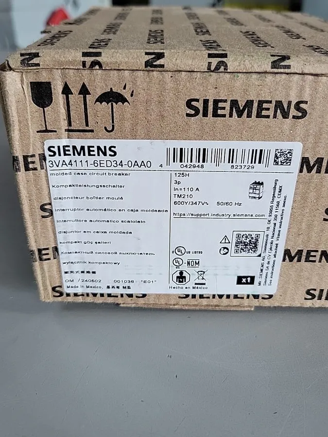 Автоматический выключатель SIEMENS 3VA4111-6ED34-0AA0 ,CIRCUIT BREAKER, 3P/110A 