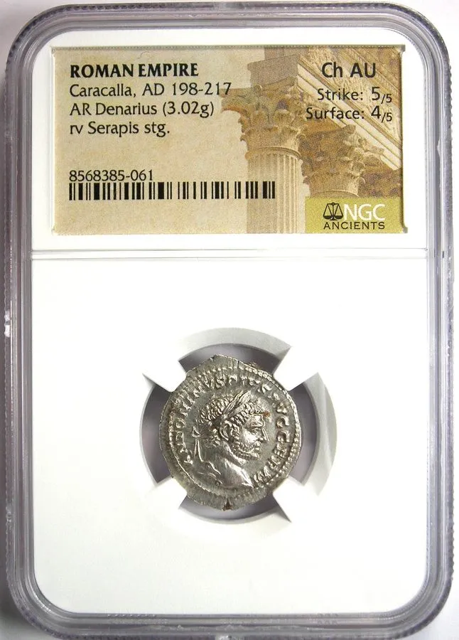 Лабораторный прибор 198-217 AD Caracalla w/Hercules Ancient Roman Silver AR Dena