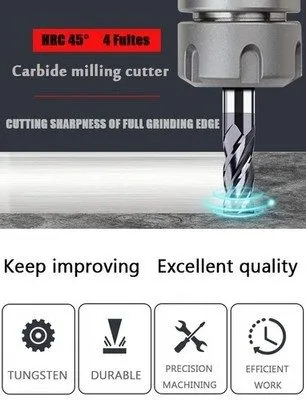 Режущий инструмент 1/4 FLUTE SINGLE END ALTIN COATED CARBIDE END MILL HTC 130-45 — фото лота 1