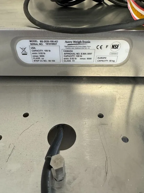 Весы Avery ZQ375-SD1 Indicator + 100 lb Platform Scale BS-2020-100-AO, NSF/UL — фото лота 1