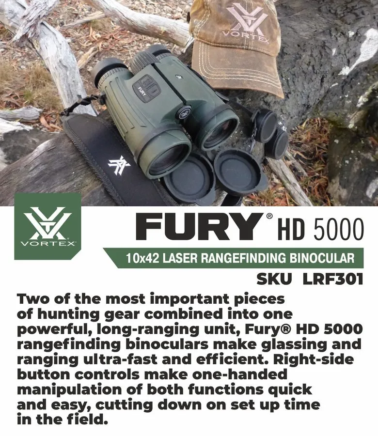 Оптико-электронная система Vortex Optics LRF301 Fury HD 5000 10x42 Laser Rangefi — фото лота 1