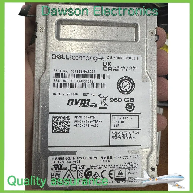 SSD-накопитель KIOXIA CD8 960GB DELL SSD 2.5" U.2 PCIe Gen4 NVME Solid State Dri
