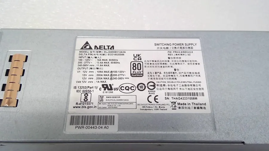 Блок питания Arista PWR-2421-HV-RED 2400W Power Supply PWR-00443-04 Arista 7060X — фото лота 2