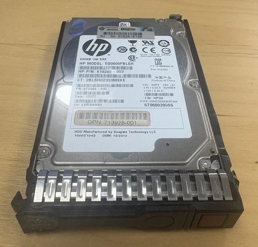 Жёсткий диск HP 600GB 10K RPM 2.5" Hot-swap SAS HDD 653957-001
