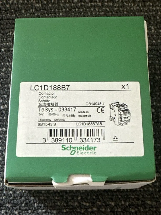 Контактор Schneider LC1D188B7 IEC Contactor TeSys D 18A 4-Pole 24VDC Coil — фото лота 1