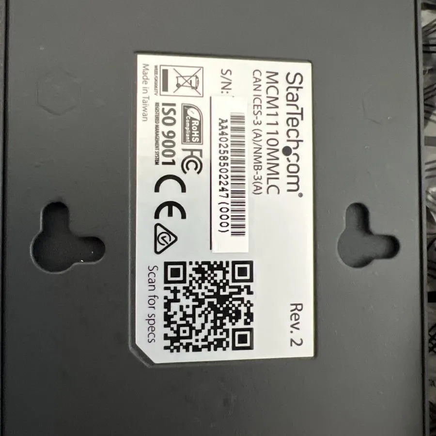 Медиаконвертер Startech Gigabit Ethernet Fiber Media Converter 850nm MM LC-550m — фото лота 1