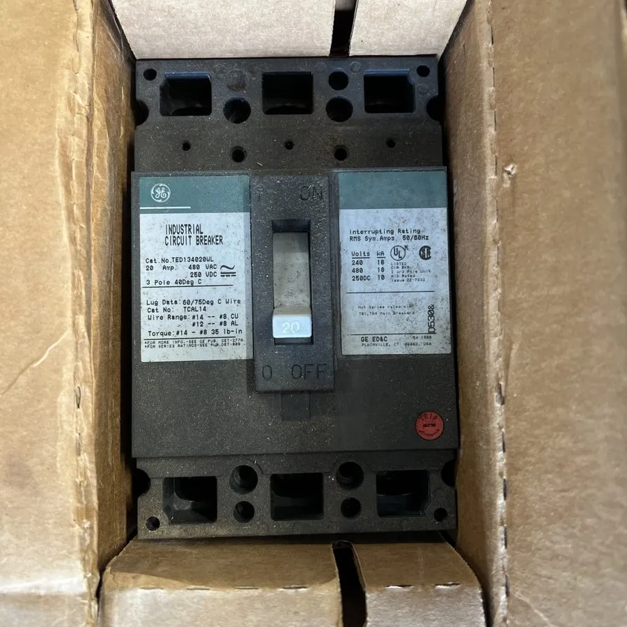 Автоматический выключатель GENERAL ELECTRIC TED134020WL 3 POLE 20 AMP 480v CIRCU