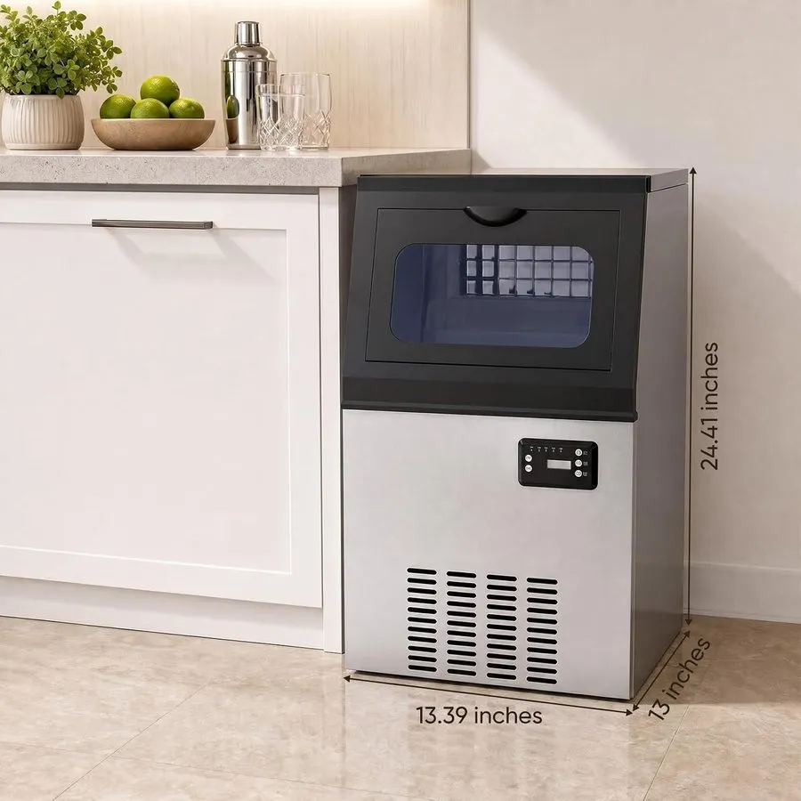 Льдогенератор 80lbs/24h Commercial Undercounter Ice Maker Built-in Ice Cube Mach