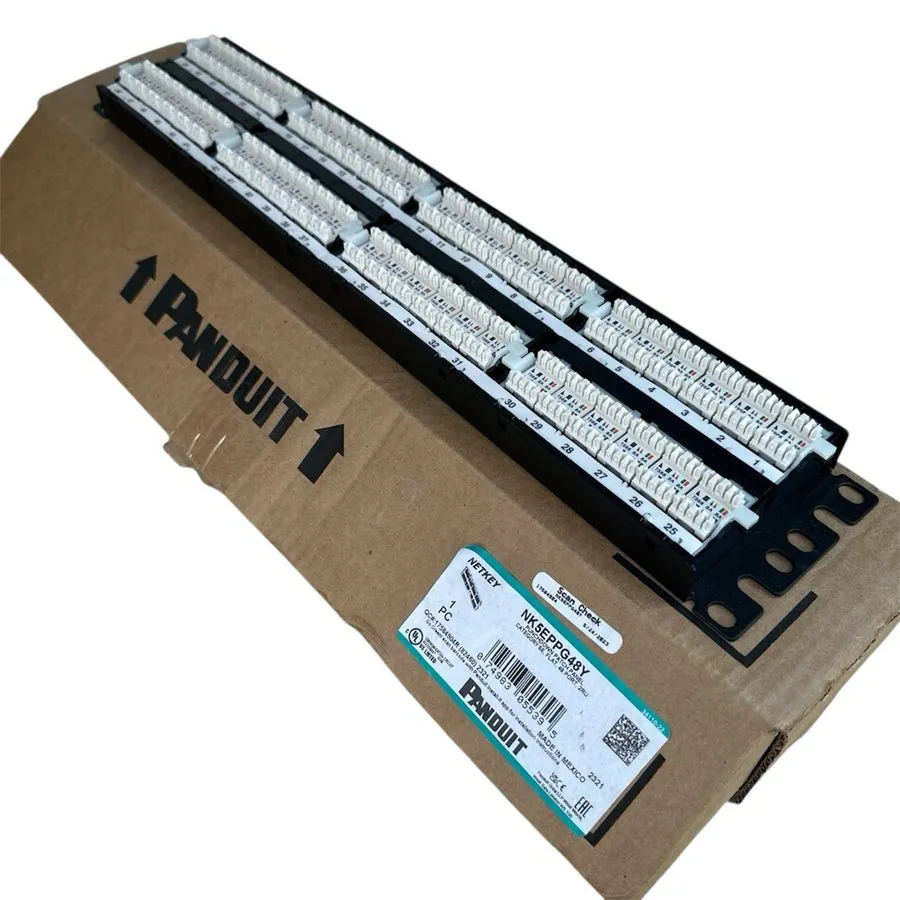 Патч-панель Panduit NK5EPPG48Y 2RU Flat Punchdown Patch Panel Cat 5e 48 Ports El