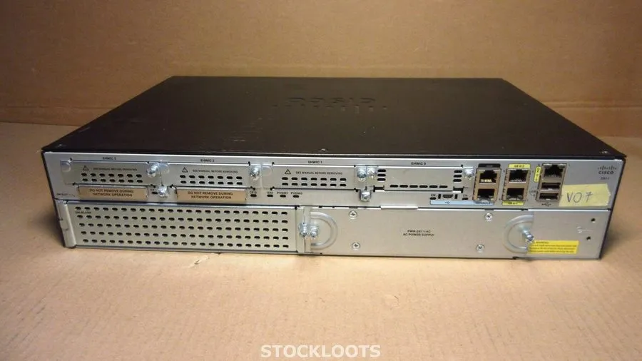 Маршрутизатор Cisco 2911 V07-2911/K9 Integrated 3-Port Gigabit Router LOOSE FRON
