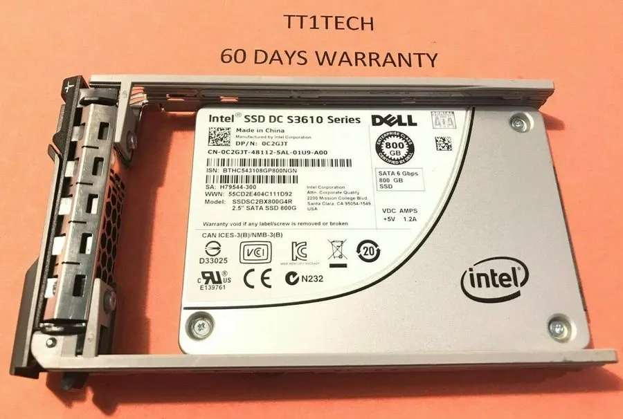 SSD-накопитель 09F3GY DELL /Intel DC S3610 Series SSDSC2BX800G4R 800GB 2.5 inch 