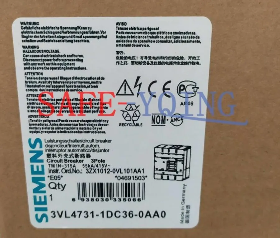 Автоматический выключатель Siemens 3VL4731-1DC36-0AA0 (3VL4740-1AA36-0AA0+3VL943