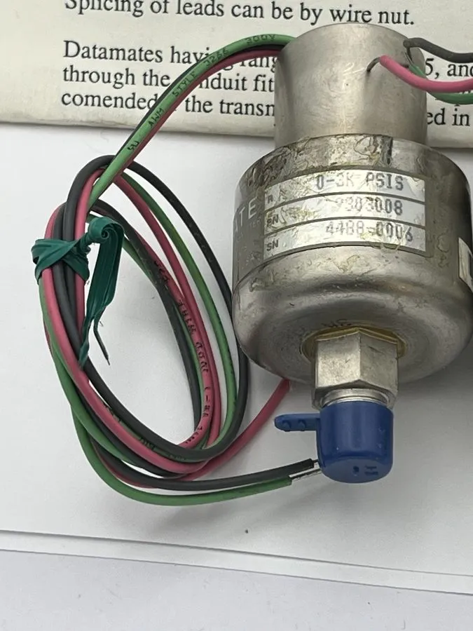 Датчик давления HONEYWELL DATAMATE 9303008 PRESSURE TRANSMITTER 0-3K PSIS STAINL — фото лота 2