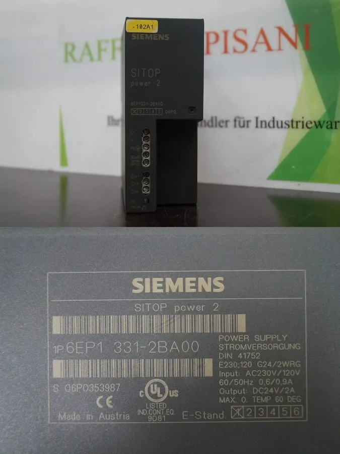 Блок питания Siemens 6EP1 331-2BA00 Sitop Power 2 Power Supply Din Rail 24VDC 2A