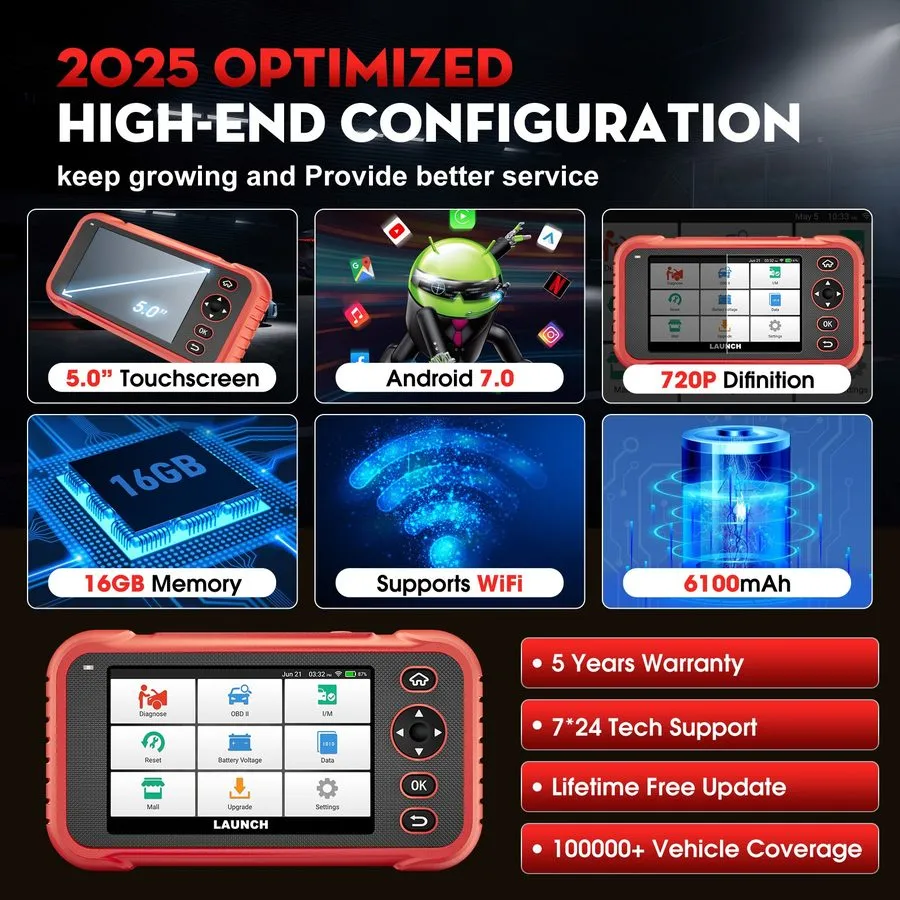 Диагностический сканер 2026 LAUNCH CRP129I Car OBD2 Scanner Engine ABS SRS SAS T