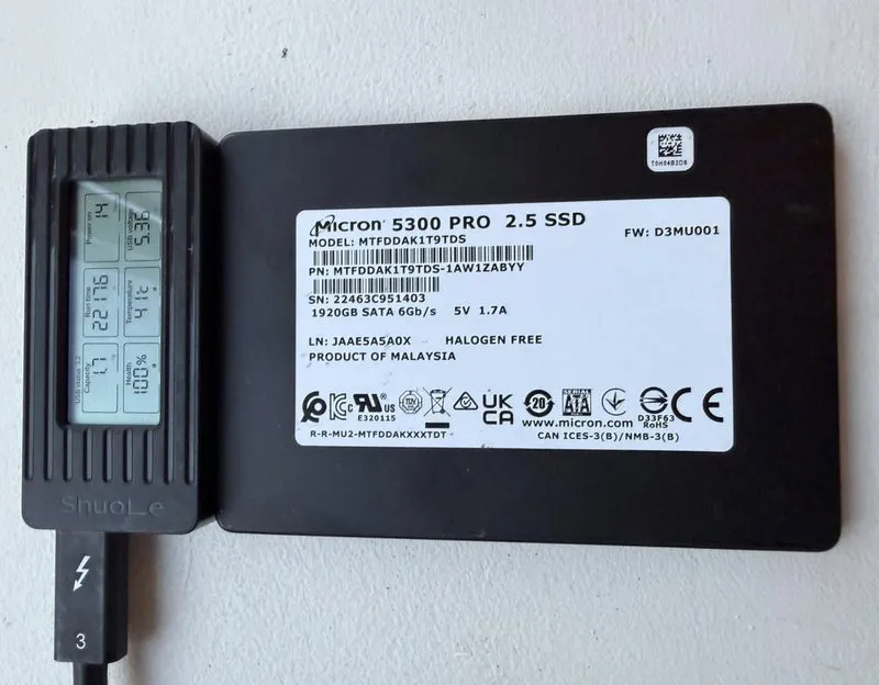 SSD-накопитель Micron 5300 PRO 1.92TB 2.5" SATA SSD MTFDDAK1T9TDS-1AW1ZABYY,3357