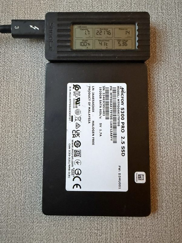 SSD-накопитель Micron 5300 PRO 1.92TB 2.5" SATA SSD MTFDDAK1T9TDS-1AW1ZABYY,3357 — фото лота 2