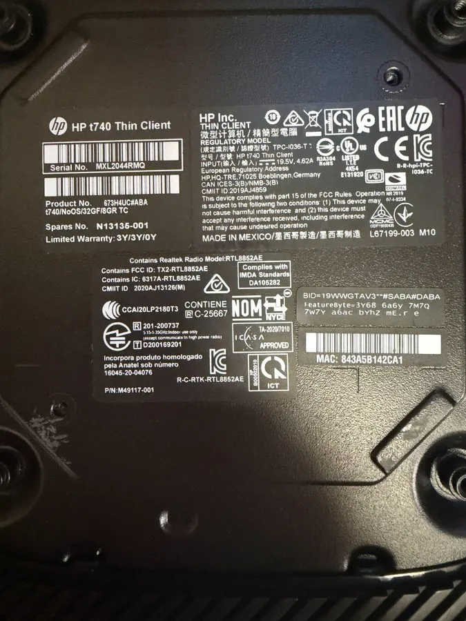 Тонкий клиент HP t740 Thin Client Desktop SFF AMD V1756B 16GB DDR4 32GB SSD Thin — фото лота 2