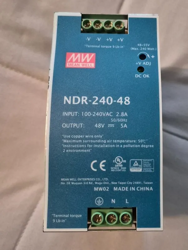 Блок питания Mean Well NDR-240-48, Single Output, DIN Rail Power Supply 48VDC 5A — фото лота 1