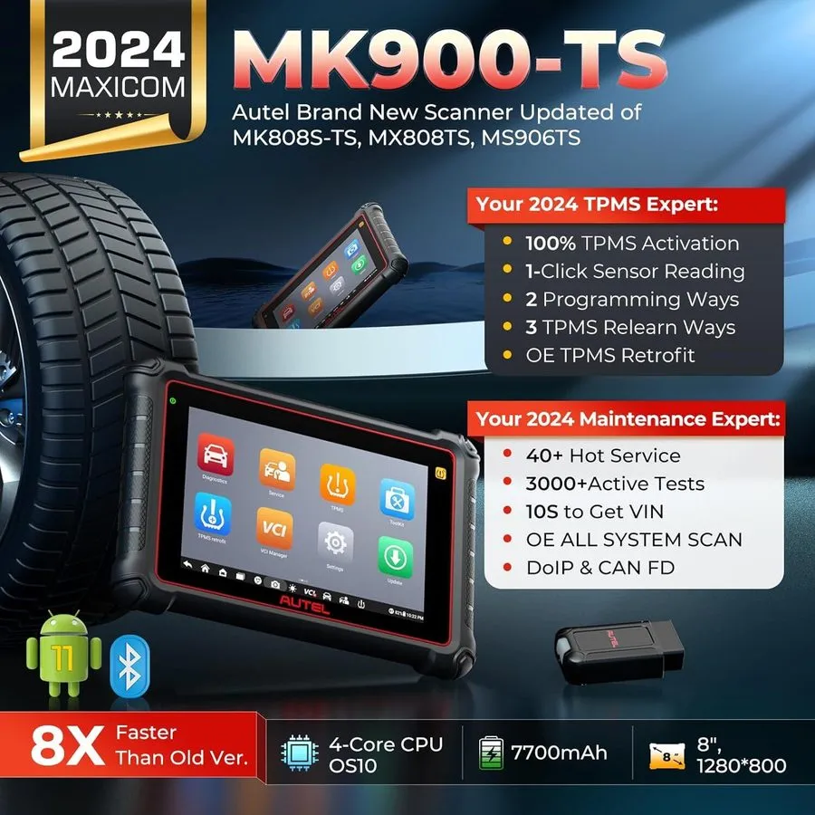 Диагностический сканер Autel MaxiCOM MK900-TS TPMS Scanner 2026 Bidirectional To — фото лота 1