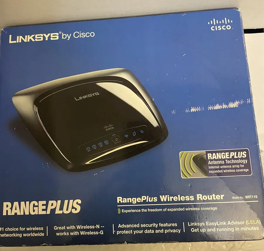 Маршрутизатор Cisco Linksys WRT110 RangePlus Wireless G 4-Port 2.4GHz Router