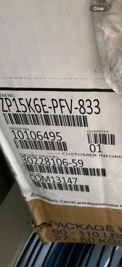 Компрессор Alliance / Copeland ZP15K6E-PFV-833 Scroll Compressor, COM13147