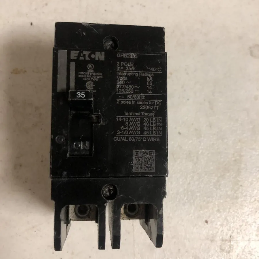 Автоматический выключатель GHB2035 Cutler Hammer Bolt-On 480V 35A 2 pole circuit