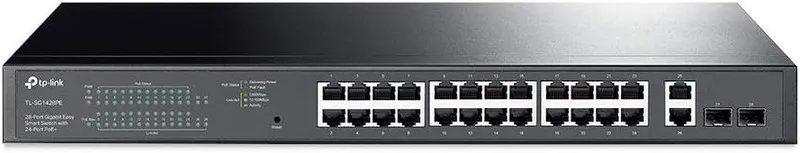 Коммутатор TP LINK 28 PORT GIGABIT EASY SMART SWITCH WITH 24-PORT PoE+ TL-SG1428