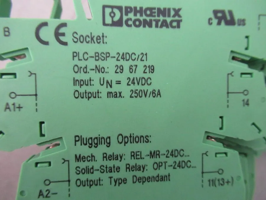 Колодка реле PHOENIX CONTACT PLC-BSP-24DC/21 Relay Socket 24VDC 29 67 219