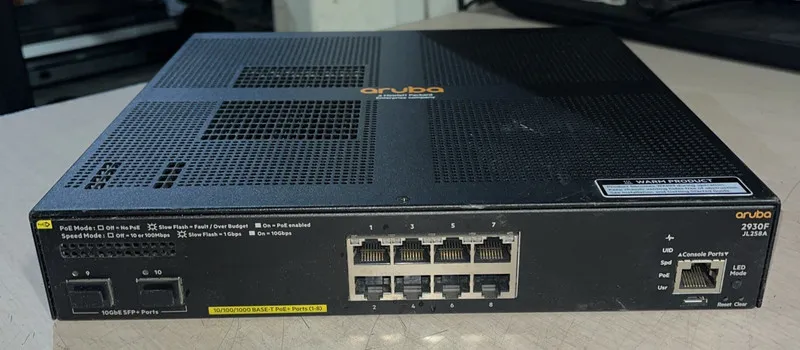 Коммутатор HP ARUBA 2930F JL258A 8 PORTS POE+ MANAGED SWITCH 2 PORTS 10GBE SFP