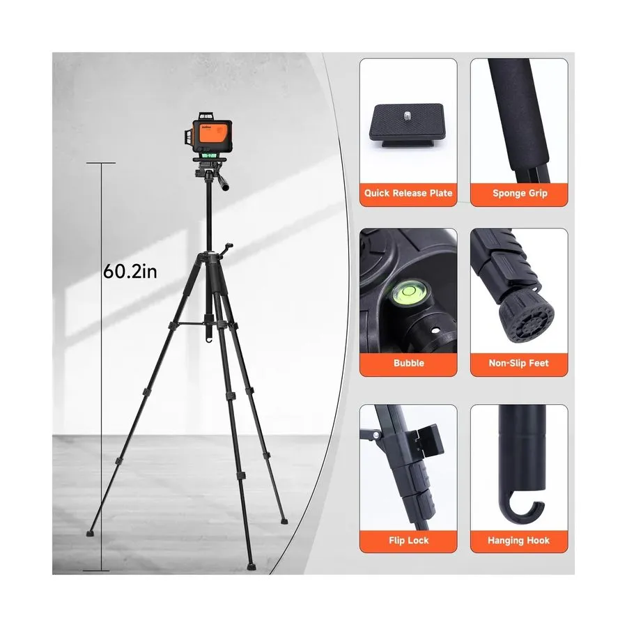 Оборудование видеонаблюдения DOVOH 4D Laser Level 360 Self Leveling with Tripod, — фото лота 2