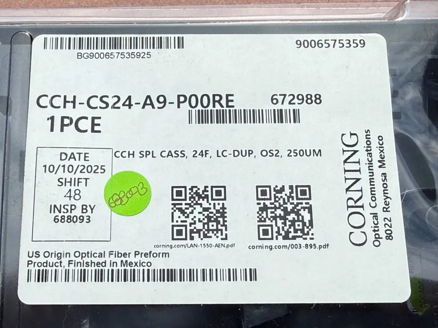 Оптическая кассета Corning CCH-CS24-A9-P00RE Splice Cassette, 24 Fiber, LC Duple