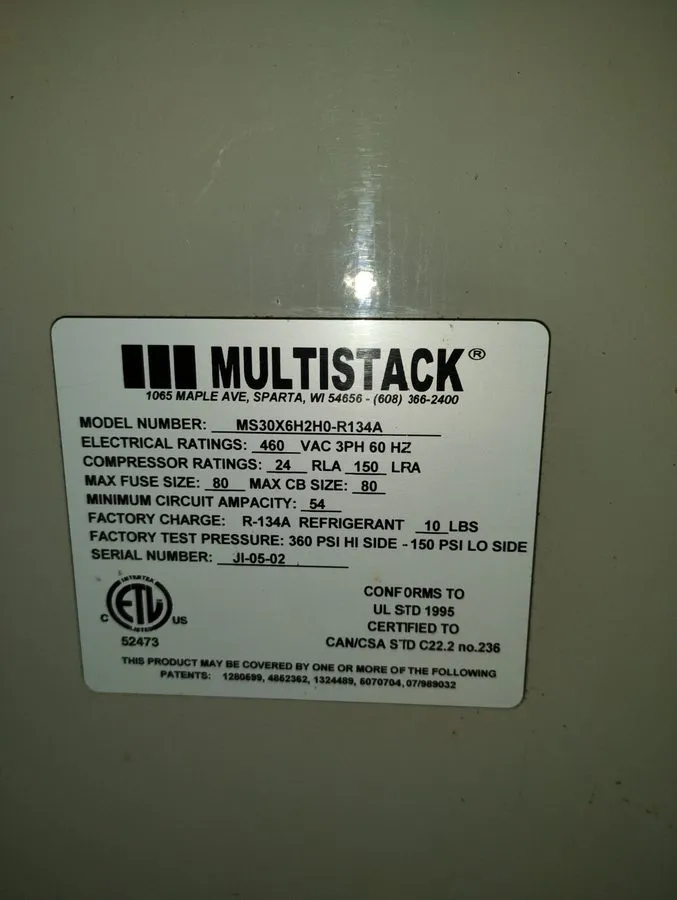 Чиллер Multistack MS30X6H2H0 Industrial Heat Recovery Chiller 60 TONS — фото лота 1