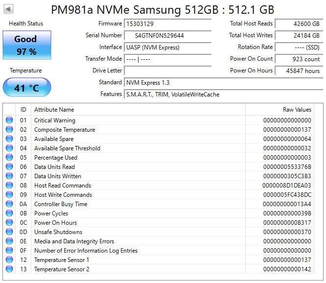 SSD-накопитель Samsung PM981a 512GB M.2 NVMe PCIe 3.0 Internal SSD / MZ-VLB512C