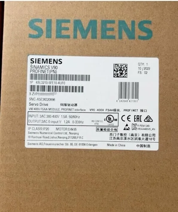 Частотный преобразователь 6SL3 210-5FE10-4UF0 SIEMENS SINAMICS V90 Input Voltage