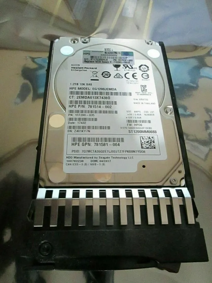 Жёсткий диск HPE 718291-001 718160-B21 1.2TB 6G 10K G6 G7 SAS 2.5" HDD DP 0 HOUR