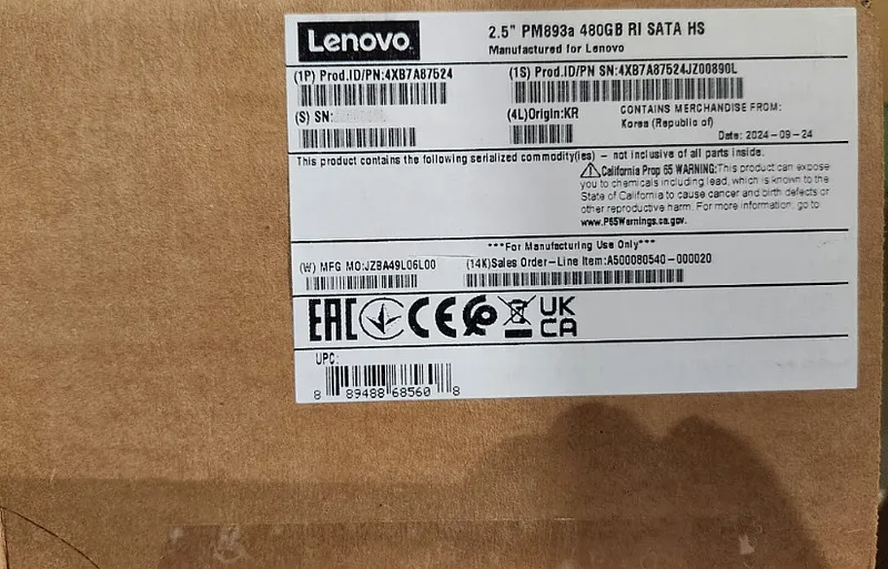 Сервер Lenovo 480GB ThinkSystem 03LE247 4XB7A87524 2.5'' Intensive SATA 6Gb HS S