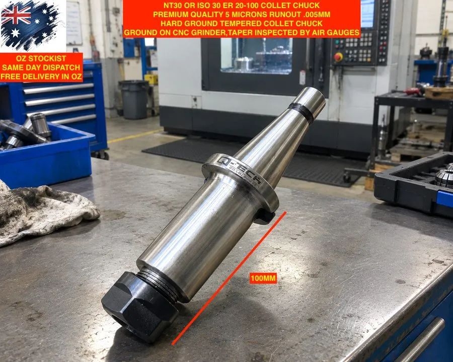 Режущий инструмент PRECISION NT30 ER20-100 COLLET CHUCK 5 MICRON ACCURACY HARD G — фото лота 1